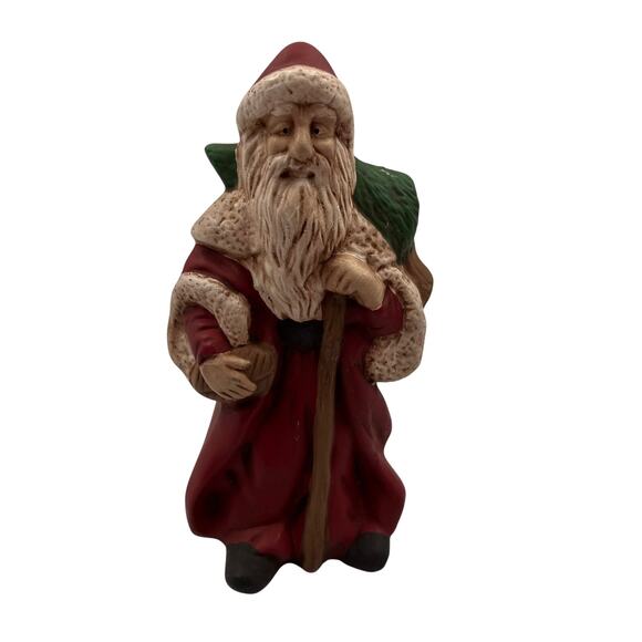Vintage Handmade Ceramic Santa Claus Figurine Free Standing Christmas Decor - Picture 1 of 6